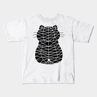 Cat sits upright, Cat Geometric for Light Kids T-Shirt